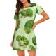 thumbnail image 1 of Easygdp Broccoli 3 Camisón de manga corta para mujer, informal, estampado, 1 of 6