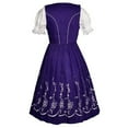 thumbnail image 3 of Dirndl Trachten Haus 3 Piece Long German Oktoberfest Dirndl Cotton Dress for Womens and Girls - Purple, 3 of 12