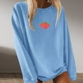 thumbnail image 2 of NIEWTR Sweatshirt for Women Long S1eeve Pullover Pullover(Light Blue,M), 2 of 4