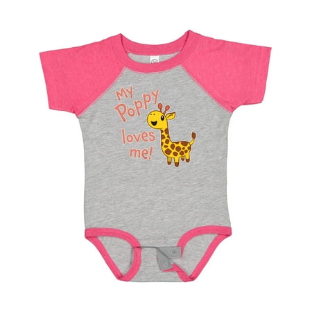 

Inktastic My Poppy Loves Me- Cute Giraffe Gift Baby Boy or Baby Girl Bodysuit