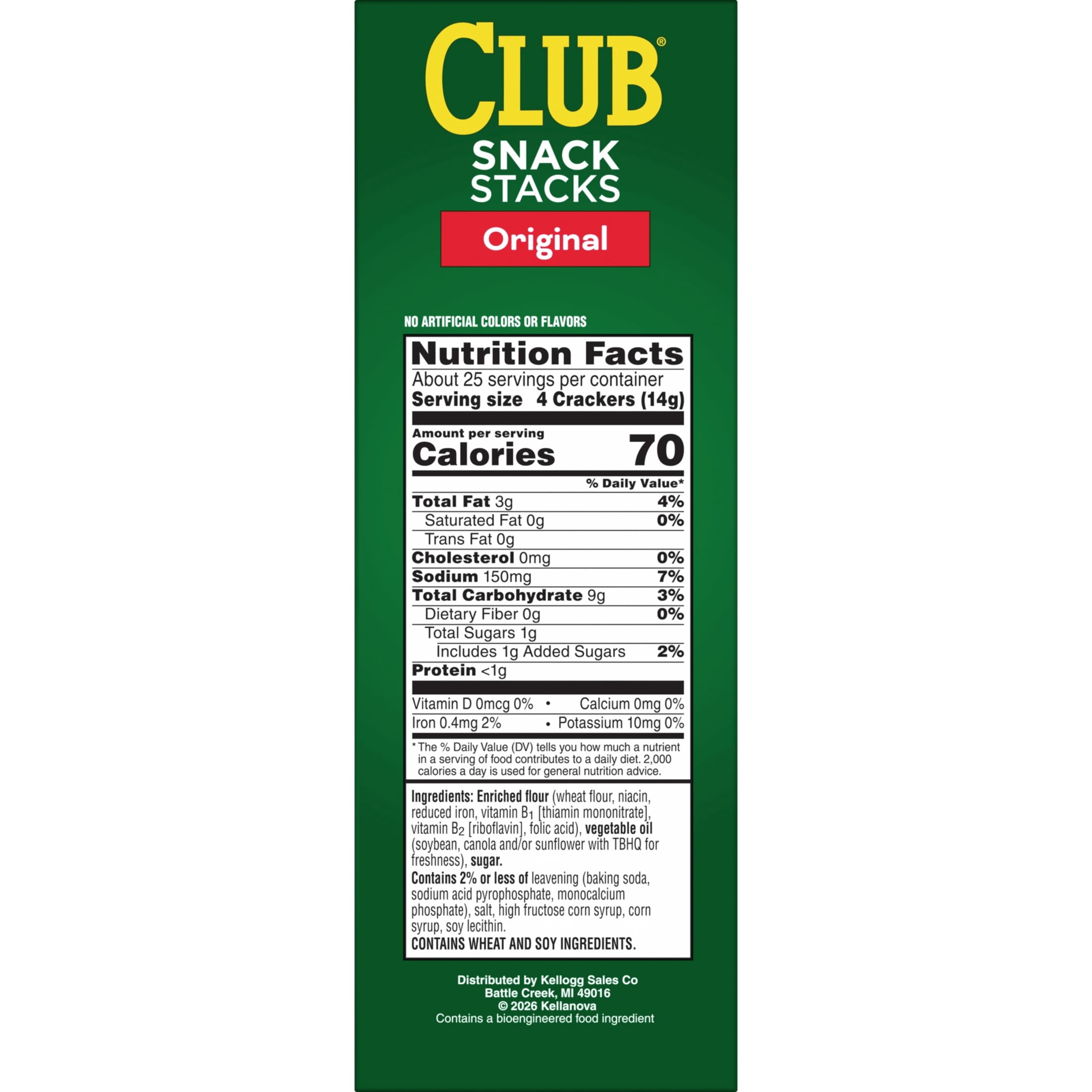 Club Snack Stacks Original Crackers, Lunch Snacks, 6 Count