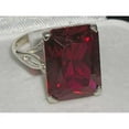 thumbnail image 4 of LBG Solid Sterling Silver Large 16x12mm Octagon cut Synthetic Ruby Ring - Size 11 - Sizes 5 to 12 Available, 4 of 5