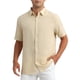 thumbnail image 4 of CAMISAS DE HOMBRE CORTA MANGA BOTÓN PLAYA VERANO PUNTA PARA EL DÍA DEL PADRE 2XL CAQUI, 4 of 5