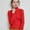 Red, variant on Women Sweaters Turtleneck Pullover Lightweight Sweater Tops for Women Fall Long Sleeve Solid Color Trendy Blouses Red M