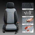 thumbnail image 6 of Ikon Motorsports Car Seat Covers Fits 2019-2026 Chevy Silverado GMC Sierra 1500 2500HD 3500HD, Waterproof Easy Clean PVC Black & Gray Seat Protector Full Set, 6 of 8