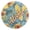 Gold, variant on Tropical Surfboards Flowers Leaves Hawaii Round Wall Clock Silent Analog Battery Operated Gold Pointer Home Decor 9.84" Diameter