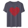 thumbnail image 5 of VKOYWKM T Shirts for Women Valentines Day Shirts Cute Heart Print Short Sleeve T-Shirts Valentine Tops Holiday Crew Neck Valentines Day Heart Shirts, 5 of 7