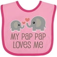 thumbnail image 3 of Inktastic My Pap Pap Grandpa Loves Me Boys or Girls Baby Bib, 3 of 4