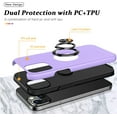 thumbnail image 6 of Shockproof Case for iPhone 13 6.1 inch, [Embedded Finger Ring] Military Grade Phone Case Cover with Reinforced Metal Stand Kickstand [Support Magnetic Car Holder] for iPhone 13, Purple, 6 of 14