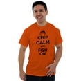 thumbnail image 3 of Keep Calm Fish On Fishing Enthusiast Men's Big & Tall Crewneck Graphic Tee Brisco Brands 2X, 3 of 5