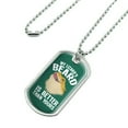 thumbnail image 2 of My Lizard's Beard is Better than Yours Bearded Dragon Military Dog Tag Pendant Necklace with Chain, 2 of 4