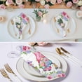 thumbnail image 3 of Spring Gnomes Cloth Napkins, Botanical Rose Flower Leaves Butterfly Washable and Reusable Dinner Napkins Set of 8, Table Napkin for Kitchen Party Birthday Wedding Hotel Housewarming 20"x20", 3 of 9