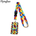 thumbnail image 1 of Autism pattern Key lanyard Car KeyChain ID Card Pass Gym Mobile Phone Badge Kids Key Ring Holder Jewelry Decorations Card Holder 4, 1 of 6