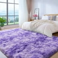 thumbnail image 5 of ZENELESS 9'x12' Tie-Dye Purple Plush Shaggy Rug, Extra Large Soft Indoor Modern Fluffy Carpet for Stylish Home Decor, 5 of 7