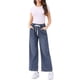 thumbnail image 2 of Jeans de pierna ancha para mujer INSPIRE CHIC con cordón y cintura elástica, pantalones de mezclilla casuales con bolsillos, gris azul M, 2 of 6