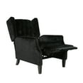thumbnail image 3 of Noble House Zakyiah Standard Velvet Wingback Recliner, Black, 3 of 12