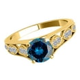 thumbnail image 2 of Aonejewelry 1.15 Ct. Ttw Elegant Design Blue Diamond Ring Crafted In 14k Solid Yellow Gold, 2 of 4