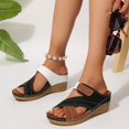 thumbnail image 6 of Mostsola Women's Wedge Sandals Adjustable Slides Shoes Casual Cut Out Sandals with Arch Support, 6 of 8