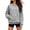 Gray, variant on Ozmmyan Womens Crew Neck sweatshirts Womens Long Sleeve Pullover Sweatshirt With Zipper Pockets Loose Casual Solid Fall Winter