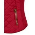 thumbnail image 5 of J. METHOD Women’s Quilted Vest Reversible Lightweight Sleeveless Full Zip Up Faux Fur Lining Gilet Jacket with Pockets NEWV44 Red 1XL, 5 of 6