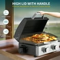 thumbnail image 3 of Brand-Man Grills 2-Burner Portable Propane Gas Tabletop Griddle, 22-Inch, 18,000 BTU, Steel, 3 of 8