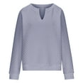 thumbnail image 4 of HAiming Pullover Hoodless Sweatshirt for Women Long Sleeve V Neck Solid Color Tops Soft Lightweight Clothes, 4 of 9