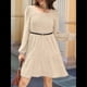 thumbnail image 5 of Vestido Estilo Babydoll Informal de Otoño con Cuello Cuadrado y Larga para Mujer Albaricoque XXL, 5 of 8