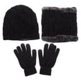 thumbnail image 1 of EeaseMX 1 juego de bufanda cálida, gorro de punto grueso, guantes de moda para hombre, conjunto cálido de invierno, 1 of 8