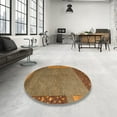 thumbnail image 4 of Ahgly Company Machine Washable Indoor Square Abstract Cinnamon Brown Area Rugs, 5' Square, 4 of 7