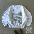thumbnail image 3 of Vintage Wolves in Winter Forest Sweatshirt | Scenic Wildlife Graphic Pullover, 3 of 8