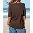 thumbnail image 6 of BTFBM Short Sleeve Sweater for Women Spring Tops Crew Neck Lightweight Pullover Loose Dressy Casual Blouse Basic Clothes, 6 of 9