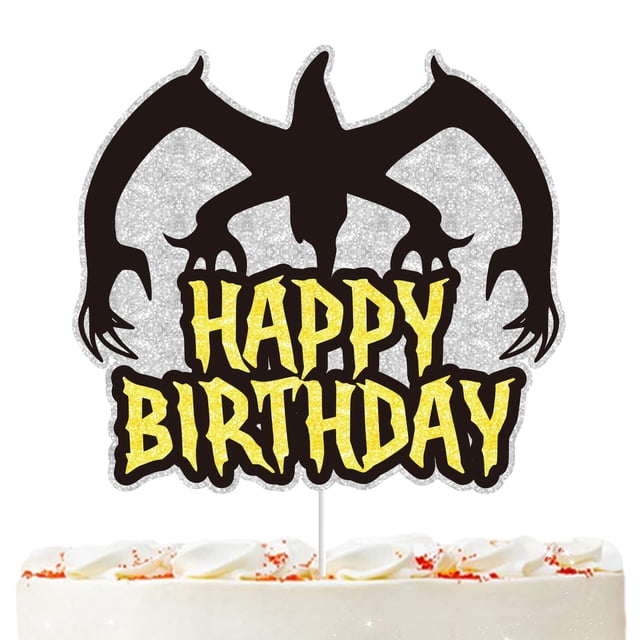 Adorno para Pastel Pezutoi Stranger con Brillo Negro para Cumpleaños