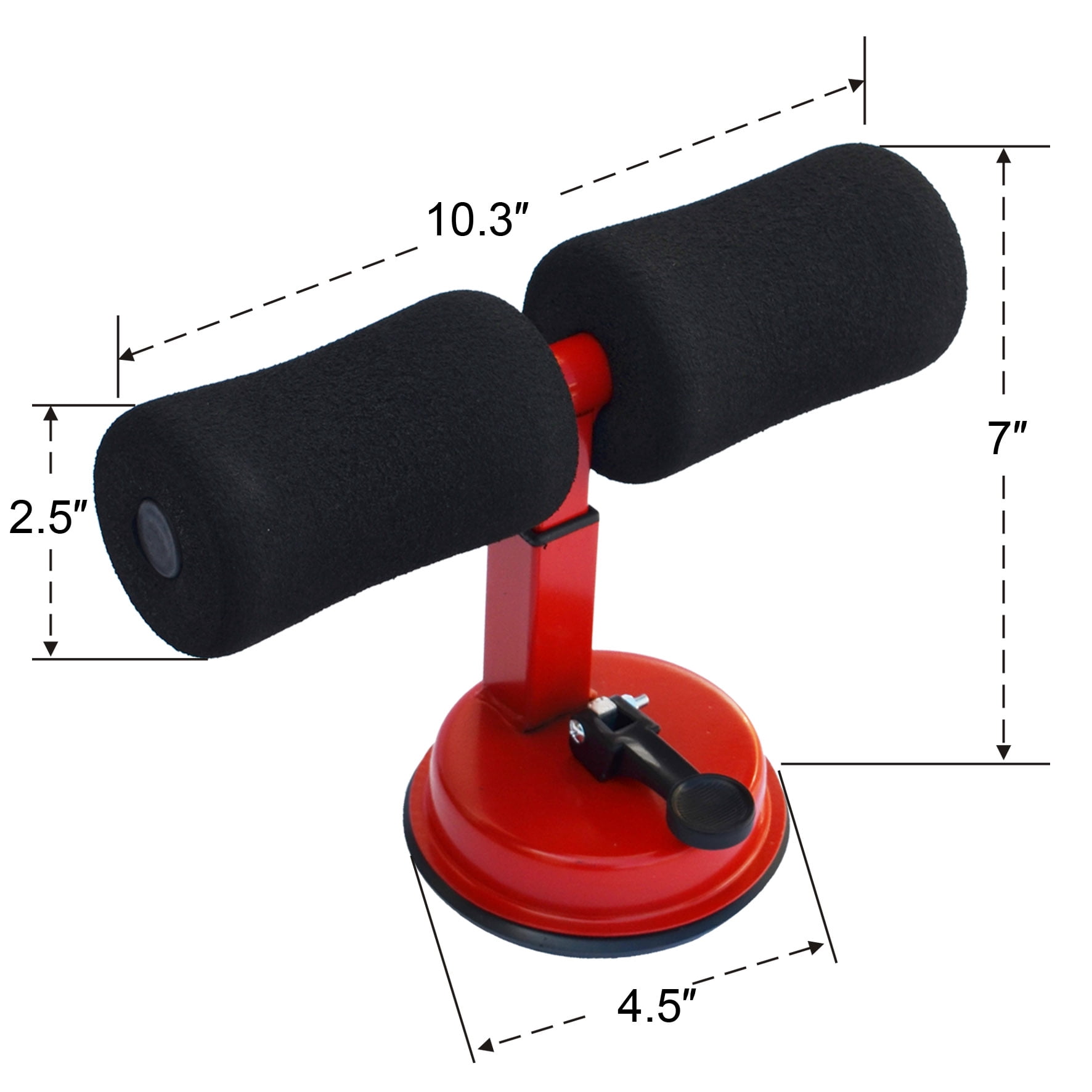 Sunny Sit Up Bar Adjustable Sit Up Assistant Device Household Fitness Equipment for Body Abdominal Stretching Muscle Training(Red with black)