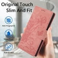 thumbnail image 3 of for Samsung Galaxy S23 Ultra Wallet case with RFID Blocking Credit Card Holder,Flip PU Leather Emboss Butterfly Flower Shockproof Anti-fall Protective Cover Women Men Phone case,Pink, 3 of 7