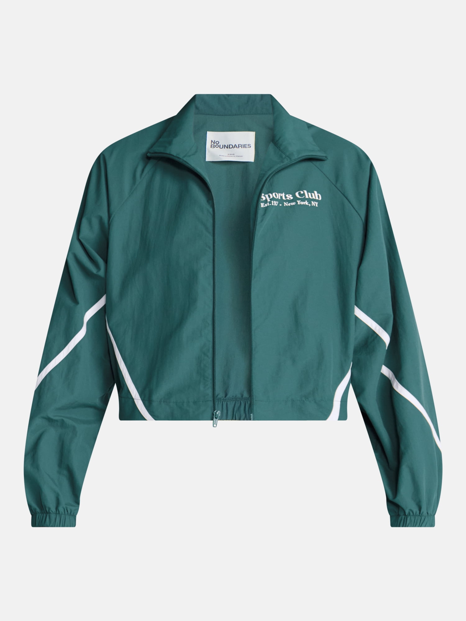 No Boundaries Zip Front Graphic Track Jacket, Women's XXS-XXL