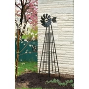 Panacea 72 In. Metal Garden Obelisk Outdoor Trellis, Decorative Windmill for Climbing Plants, Vines, and Flowers