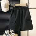 thumbnail image 5 of Gubotare Baby Boy Shorts Boys Shorts Kids High Waisted Cargo Shorts Summer Casual Shorts with Pockets 9 12 18 24 Months 3T 4T 5T (Black,Size 9-12 Months), 5 of 5