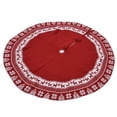 thumbnail image 4 of Knitted Christmas Tree Skirt Reusable Xmas Tree Stand Mat Floor Protector Home Party DecorationRed, 4 of 12