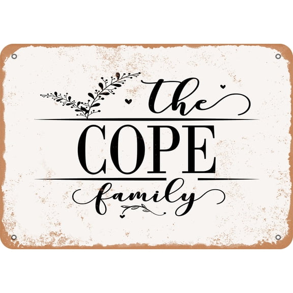 7 x 10 Metal Sign - The Cope Family (Style 2) - Vintage Rusty Look