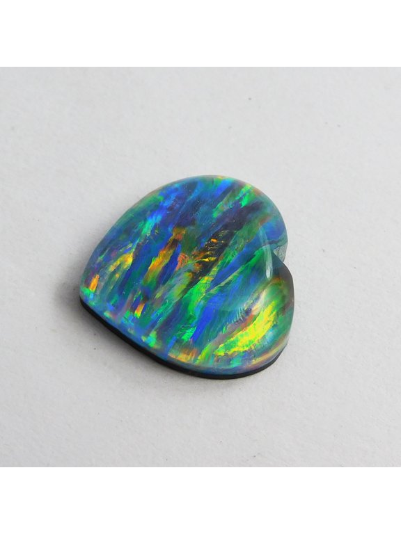 Ring Size Heart Shape Opal Doublet 8.25 Ct Natural CERTIFIED Doublet Gemstone