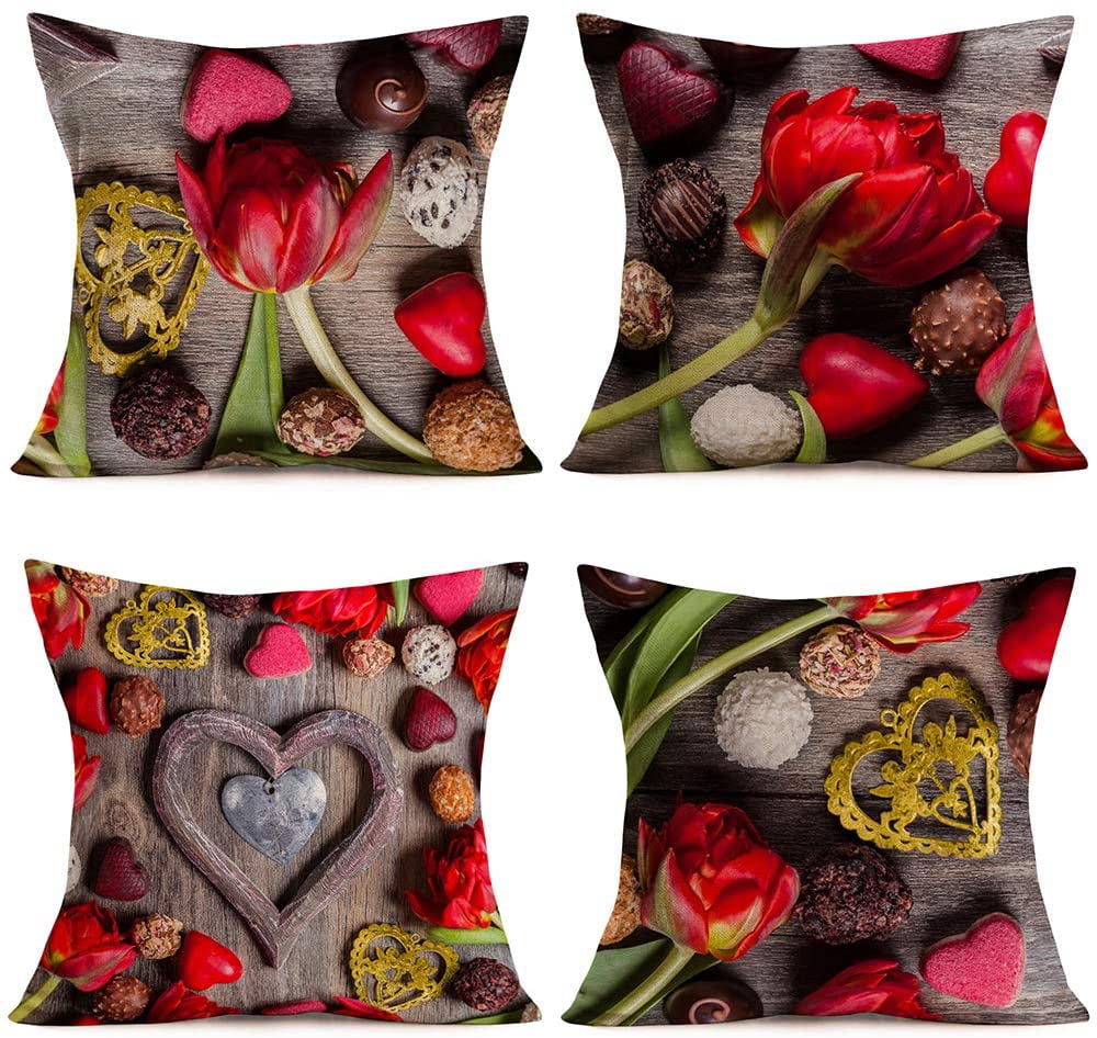 Details about   Flower Love Heart Printed Throw Cushion Cover Decor Pillowcase Throw Pillow Case 