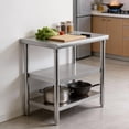 thumbnail image 3 of Garvee Stainless Steel Work Table, 24 x 24 x 34", 2 Tiers,  Food Prep Worktable, Silver, 3 of 9