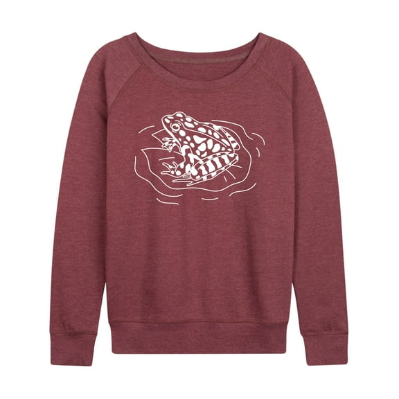 Instant Message - Frog On Lily Pad - Women's Lightweight French Terry Long Sleeve Shirt