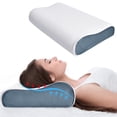 thumbnail image 1 of Almohada Memory Foam, Almohada ortopedica, Almohada Cervical para Dormir, Almohada viscoelástica, Almohadas para Cuello, Gris, Azul, 1 of 6