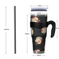 thumbnail image 4 of 40oz Tumbler,Green and Black Christmas Plaid Santa Pattern Insulated Tumblers with Removable Handle,Stainless Steel Double Vacuum Coffee Tumbler Cup with Straw for Home,Office,Travel,Party, 4 of 5