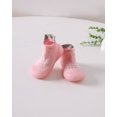 thumbnail image 3 of Baby Sock Shoes 3 Pack Boys Girls Walking Shoes Infant Slippers Non-Slip Soft Rubber Sole Lightweight Walking Shoes Pink Khaki Gray, 3 of 6