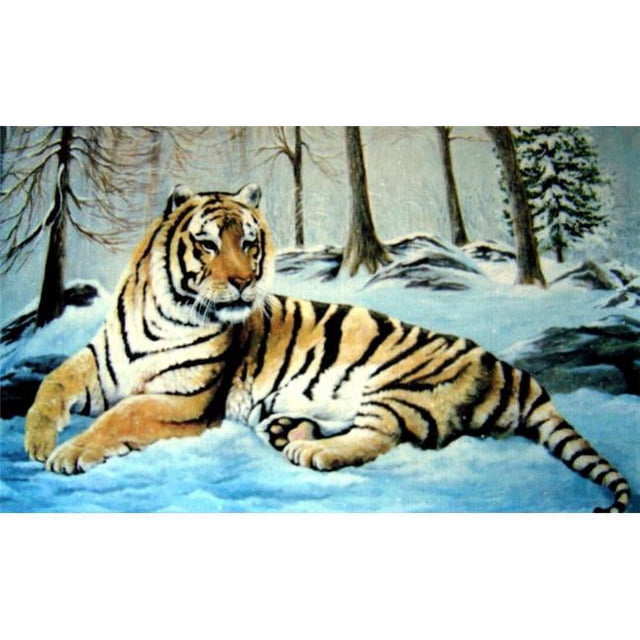 Custom Printed Rugs AWV082 Tiger 18 x 30 in. Doormat Rug - Blue, Gold & Yellow, Yellow