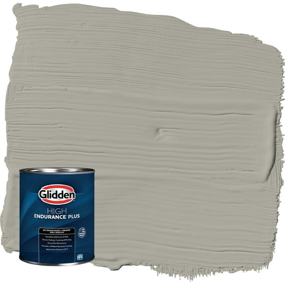 Glidden HEP Hot Stone / Gray Satin Exterior Paint with Primer, 1 Quart