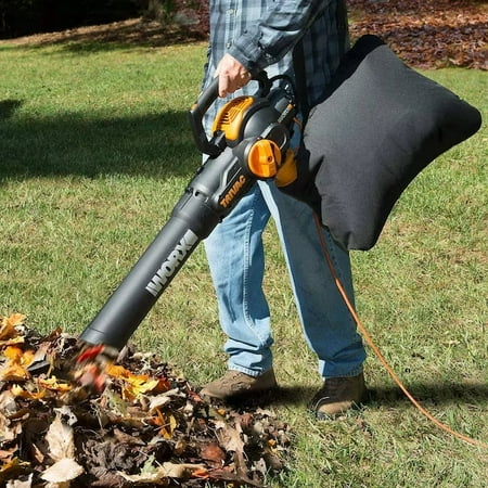 WORX - 12 Amp TRIVAC 70 MPH 600 CFM Corded Blower, Mulcher, and Vaccum - Black
