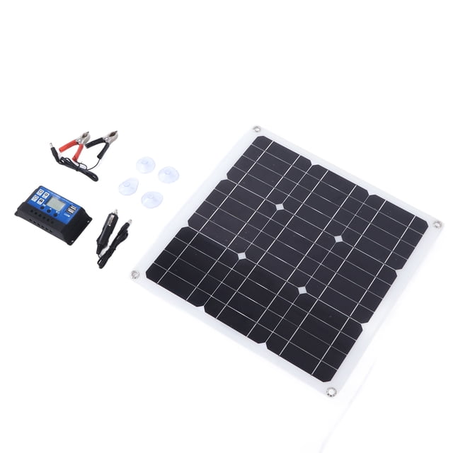 Solar Cells Solar Panel Kit, Waterproof Monocrystalline Silicon 30W Solar Panel 100A Controller For Car For Outdoor For Battery For Boat